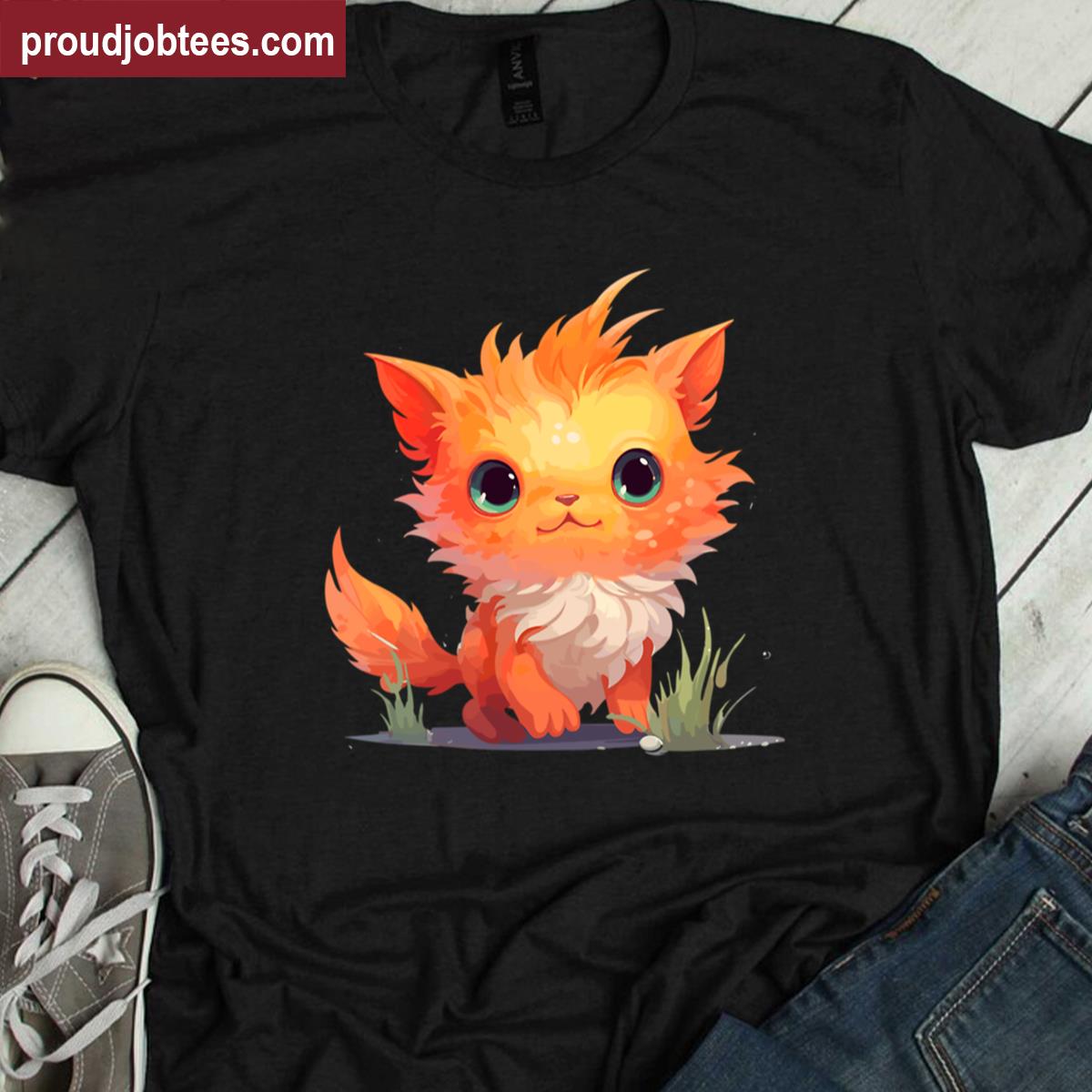 Fire Cat Comfy Tee Shirt