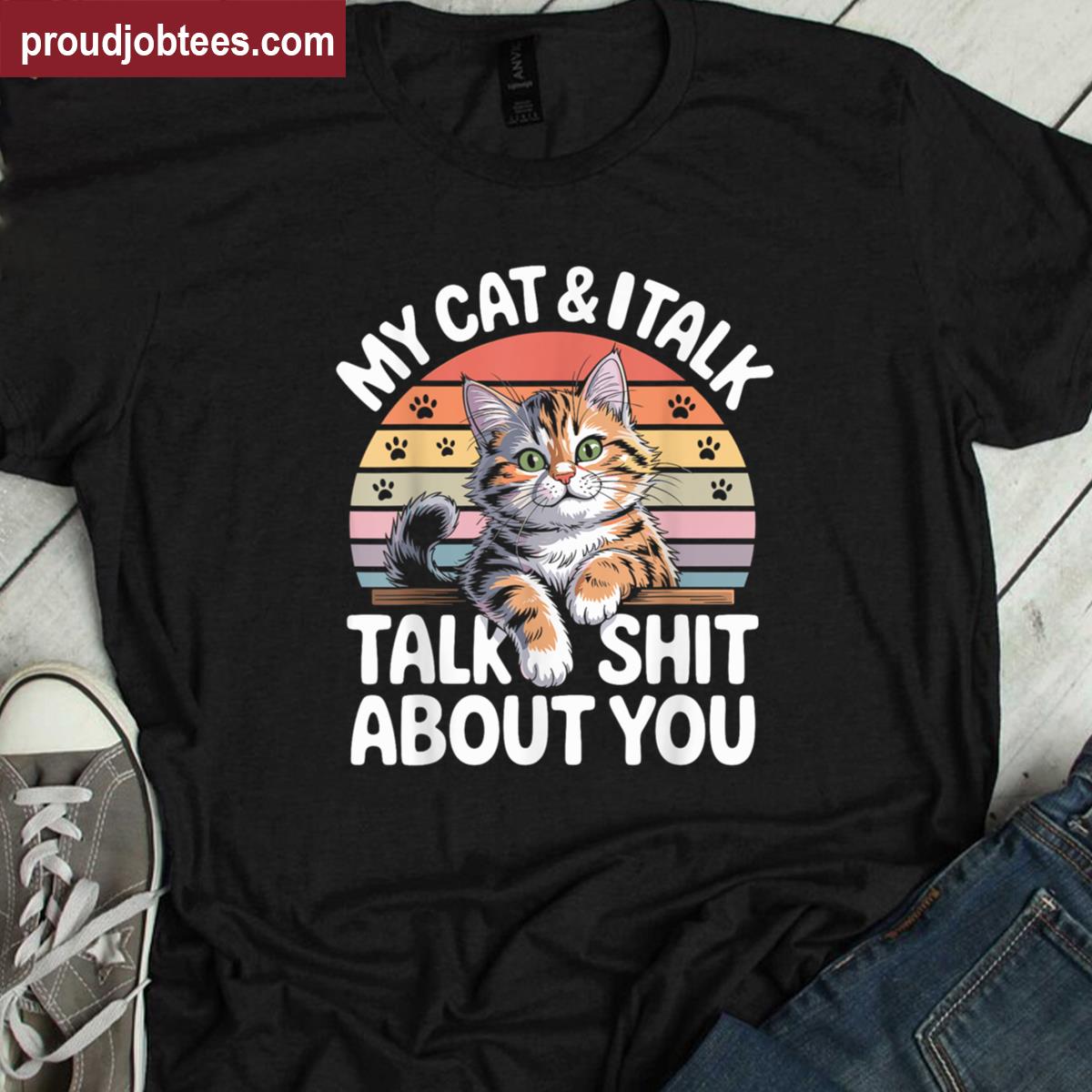 Funny Cat Graphic Tee Shirt