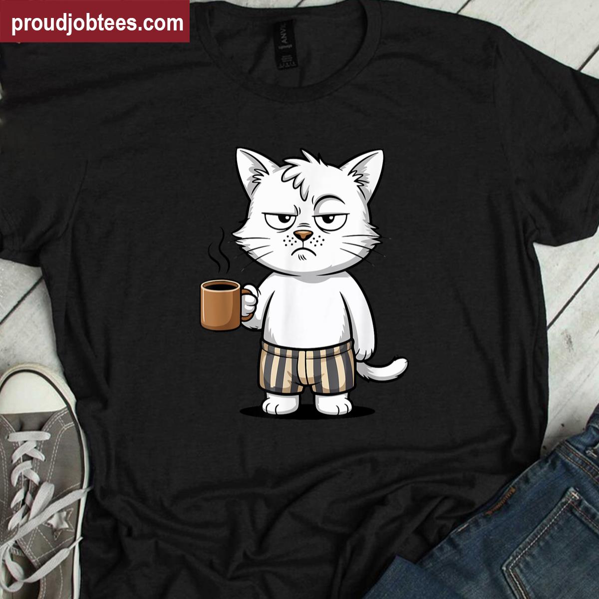 Funny Cat Morning Tee Shirt