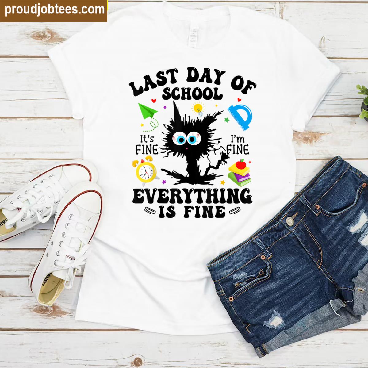 Funny Cat Teacher End Year Shirt