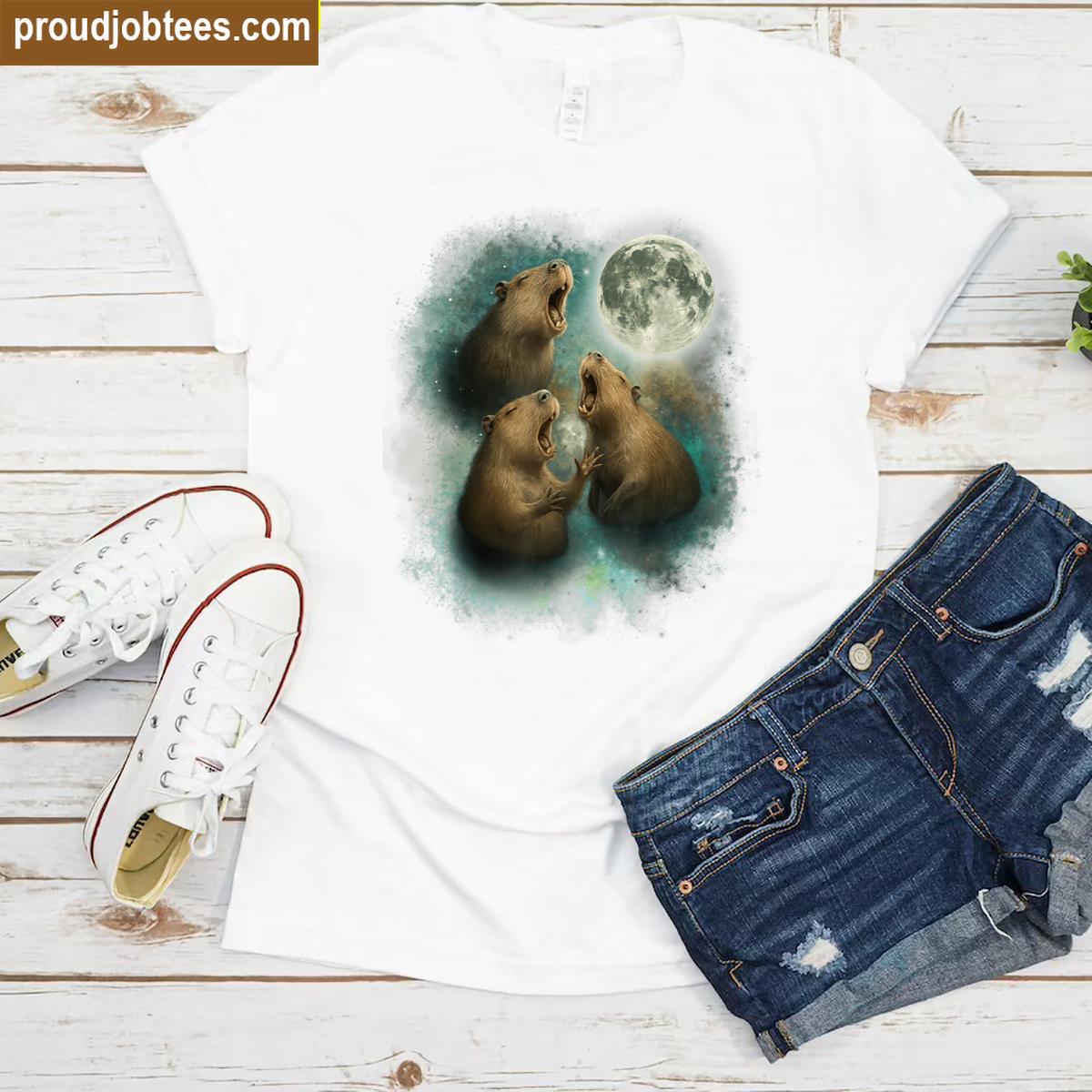 Funny Cosmic Chill Capybara Tee Shirt