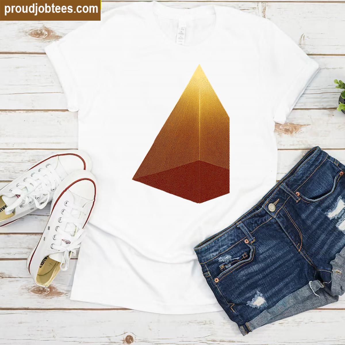Golden Pyramid Geometric Art Tee Shirt
