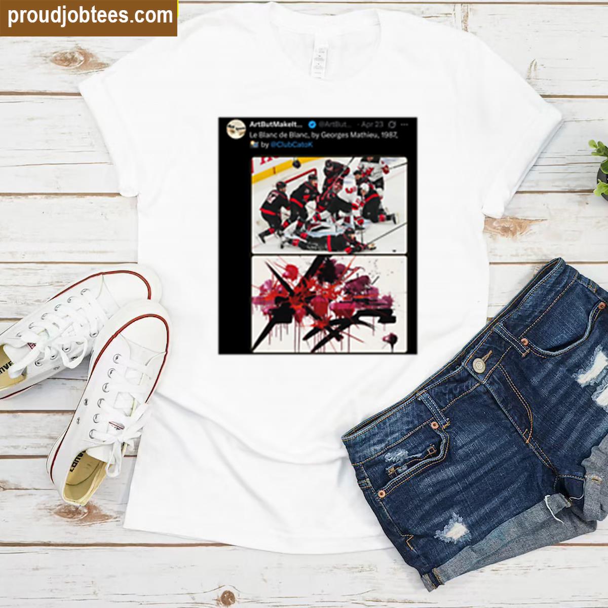 Ice Hockey Chaos Graphic Tee Shirt