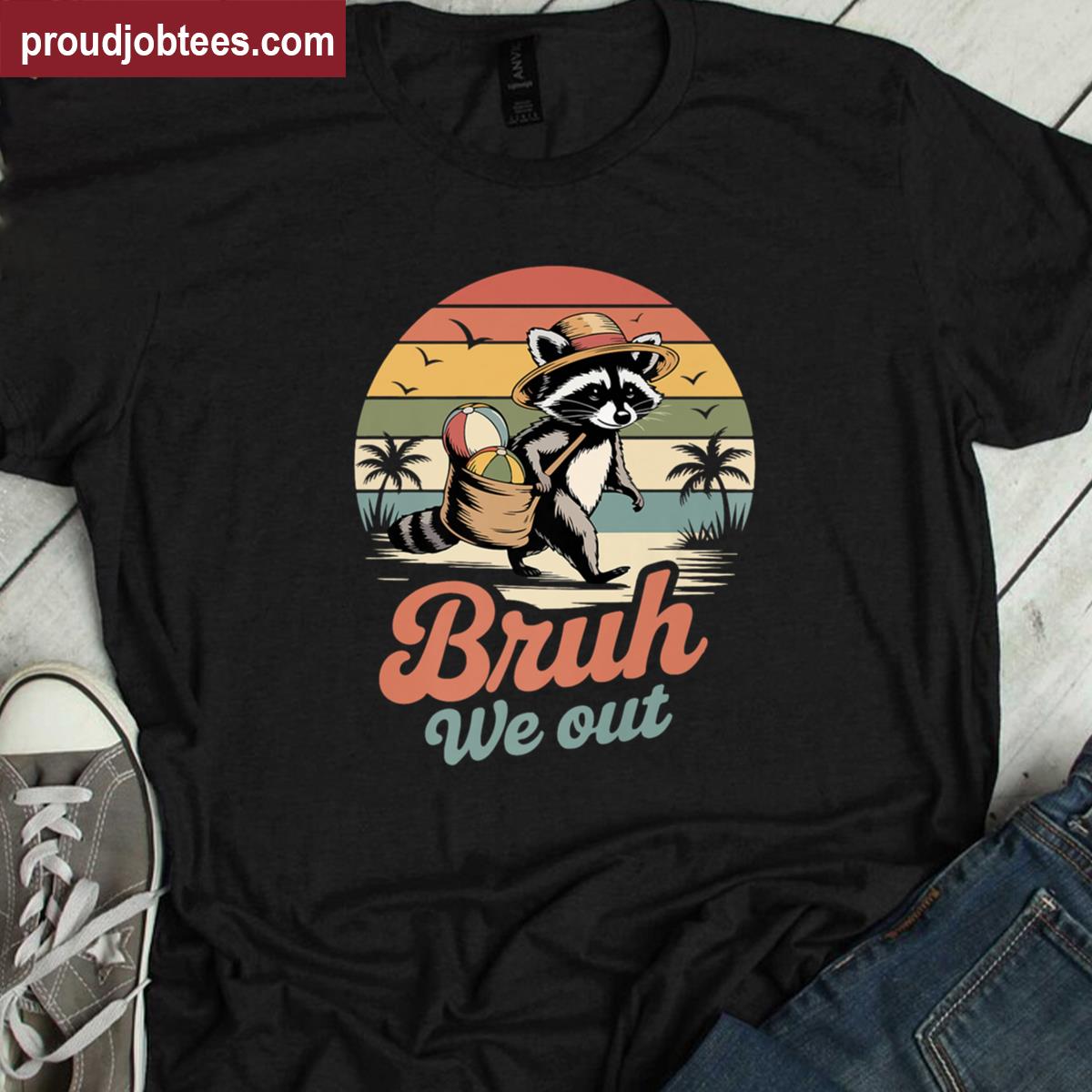 Raccoon Summer Vacation Tee Shirt